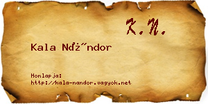 Kala Nándor névjegykártya